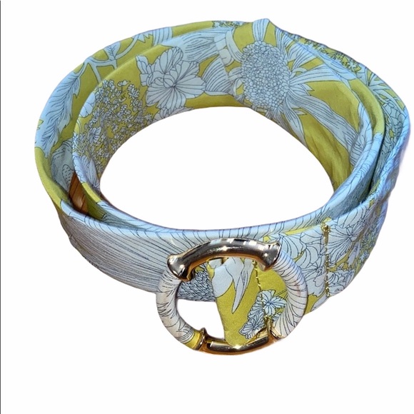J. Crew Accessories - HP! Like new yellow/cream J. Crew s/m cotton belt.